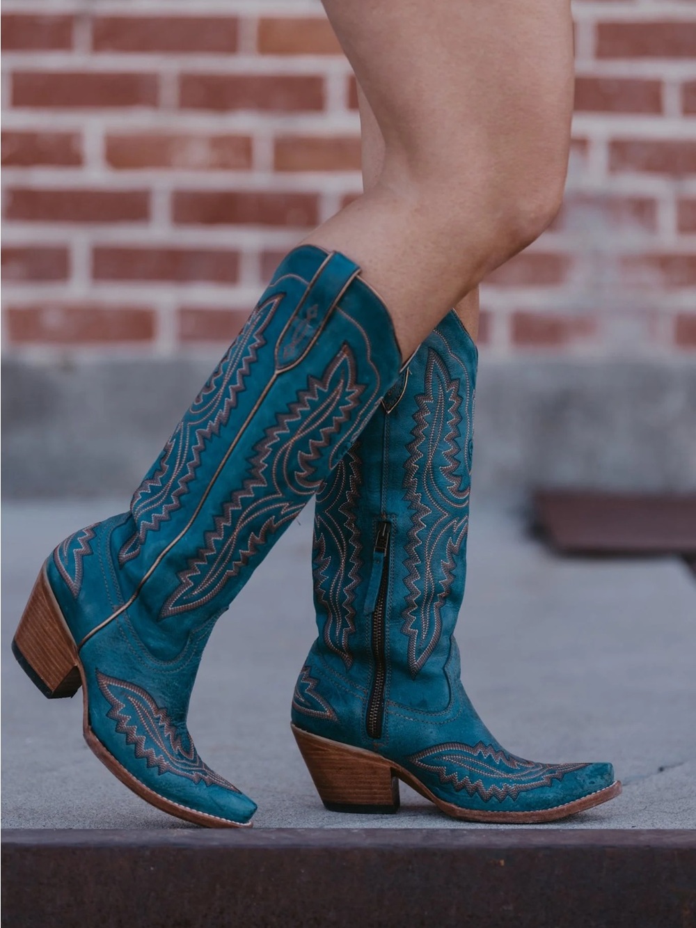 Ariat Casanova Knee-high Tall Boots Western Cowboy Boots. Turquoise. Size 7. - Picture 1 of 16